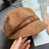 Adjustable Women Fisherman Hat Solid Color Newsboy Hat Fashion Suede Octagonal Cap  Autumn Winter