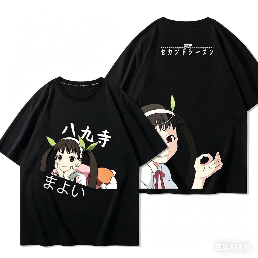 Monogatari Series Anime Lover Tshirt Year Round Clothing Personality Clothes Plus Size Unisex New Model Streetwear High Quality