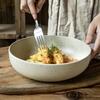 Practical And Thick Vegetable Bowl 8-Inch Sesame Glazed Vegetable Bowl Personalized Retro Salad Bowl Export Ceramic Bowl