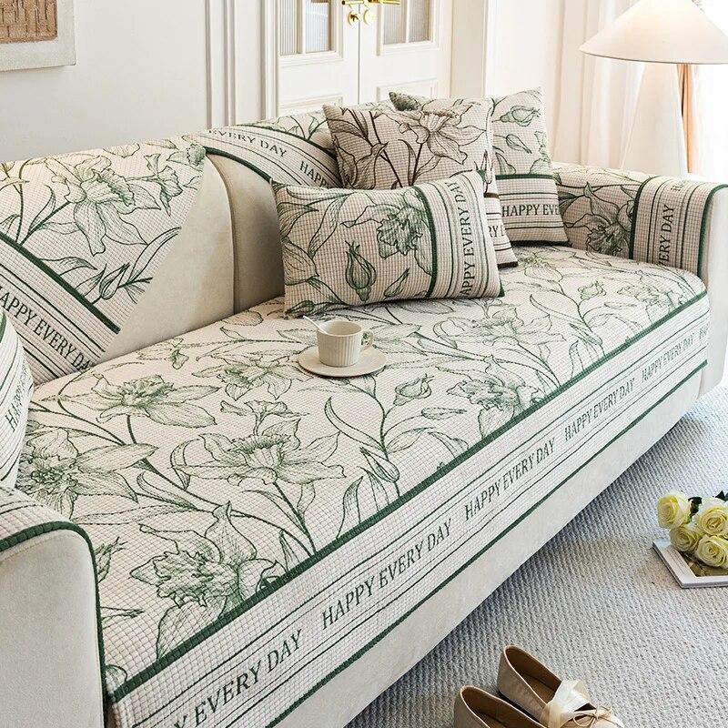 

Универсальная диванная подушка Four Seasons с принтом кукурузных зерен, приятная для кожи, нескользящий чехол для дивана, диванная подушка для гостиной в французском стиле ретро 70x70cm 1pcs