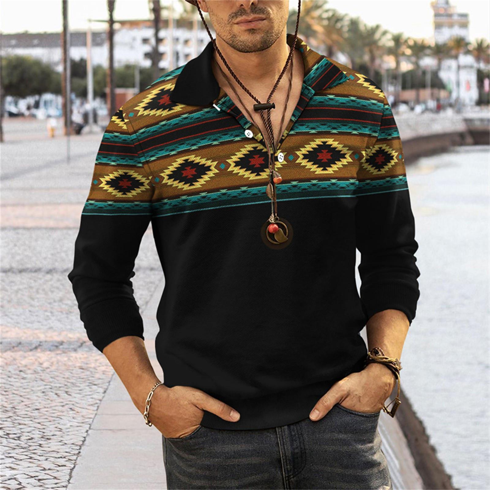 

Мужская рубашка с длинным рукавом с лацканами и повседневным принтом 3D, свободная спортивная рубашка с лацканами M