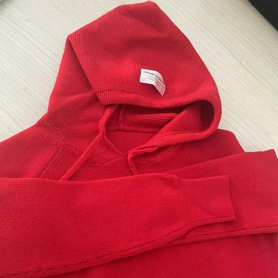 Women's Korean Style Cashmere Knit Hooded Sweater - Loose & Slimming Solid Color