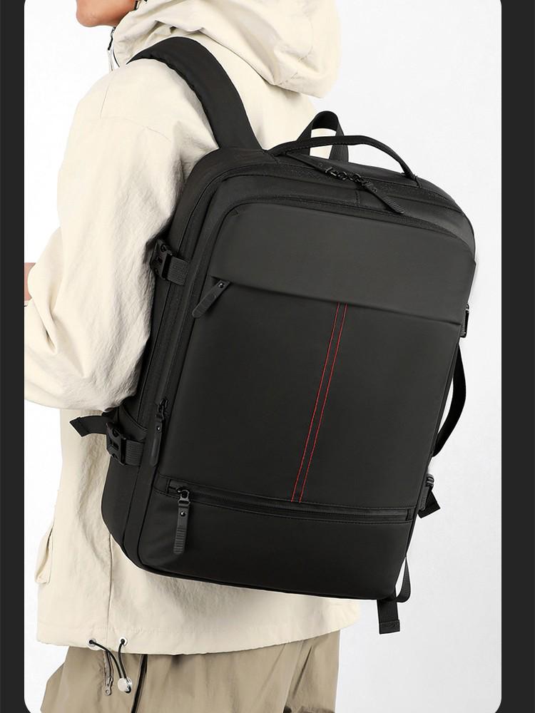 Expandable Men's Travel Backpack for Business and Short Trips - Large Capacity and Multifunctional Laptop Bag