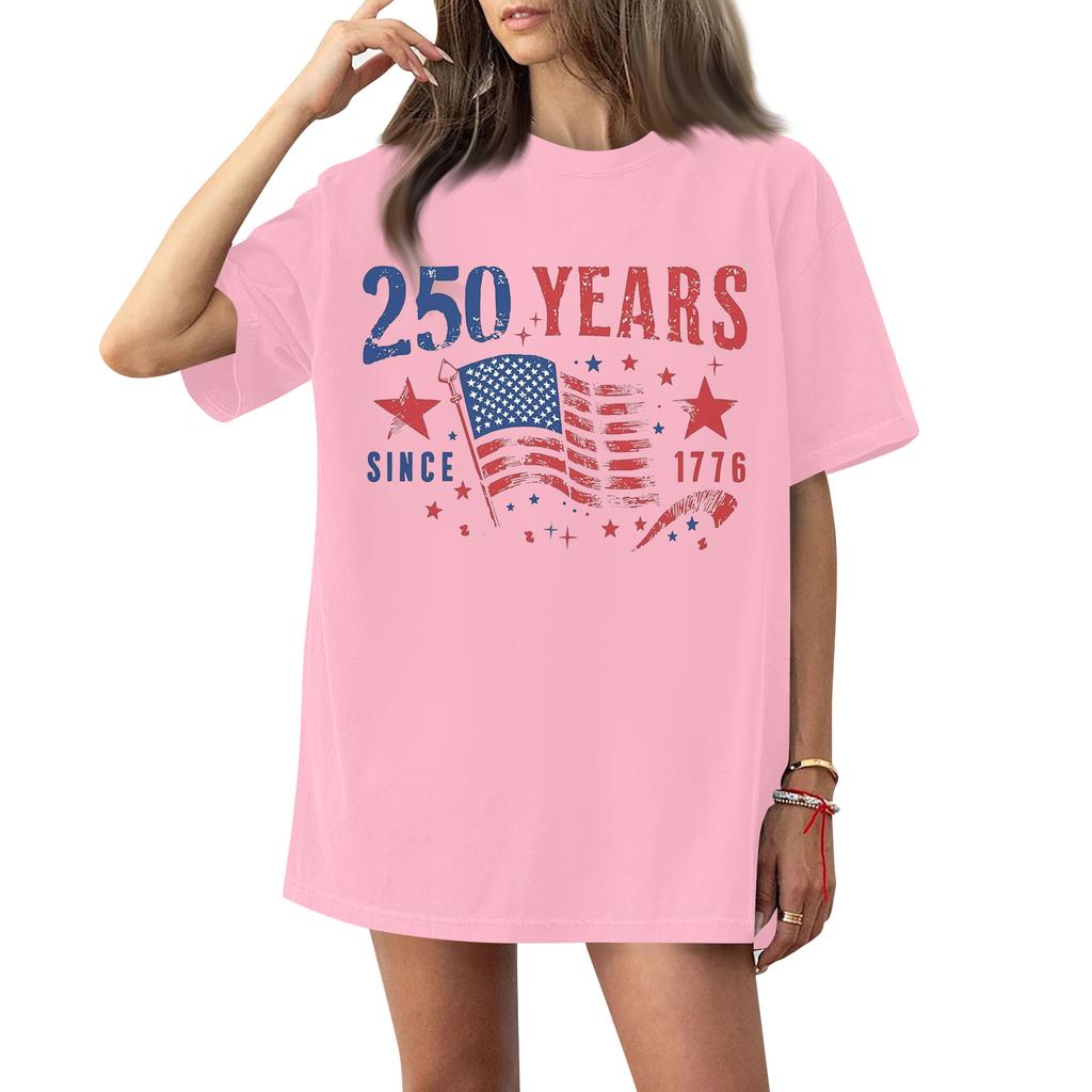 Haut T-shirt à manches courtes imprimé à col rond pour femme