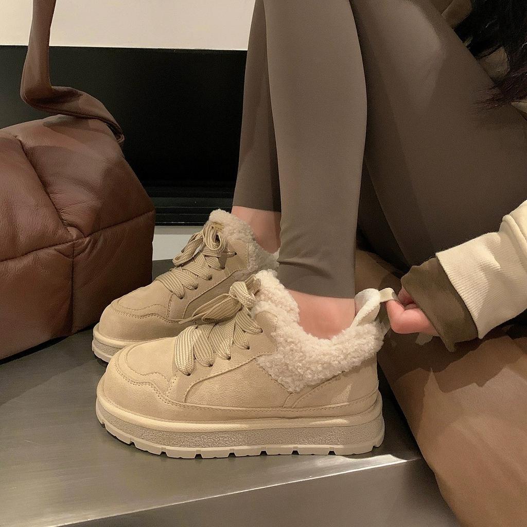 Women's Casual Shoes Snow Boots Autumn and Winter Fashion Retro Plush Insulation Thick Soled Cotton Shoes Thermal Boots