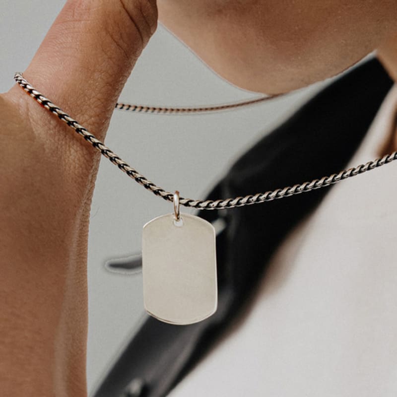 

TOU NPM010 Plain ID Pendant Silver