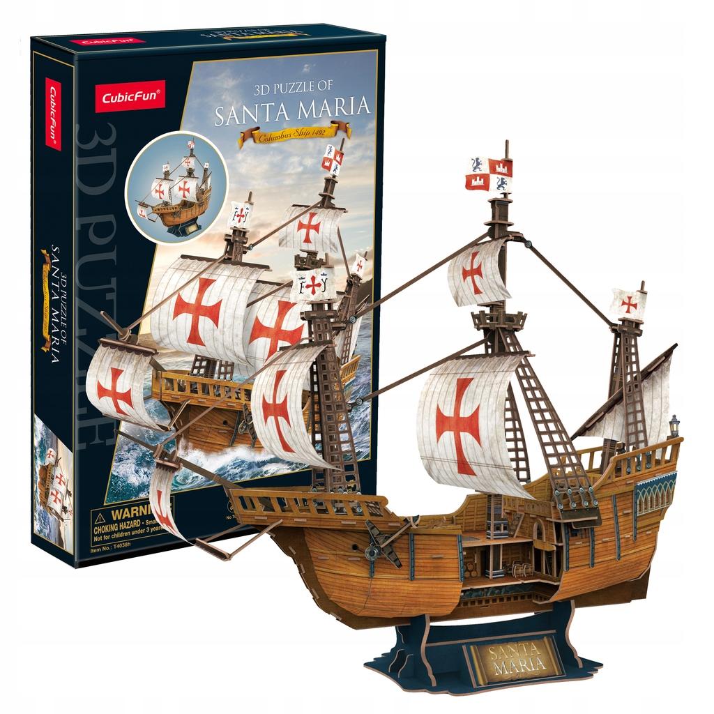 Cubic fun puzzle 3d żaglowiec santa maria 204 elementy t4038h