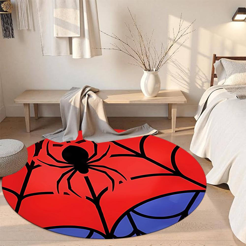 Spider Round Carpet Suitable for Outdoor Decorate room Dormitory Study room Anti-slip Round Rug Anime Office Decor Spiritual Gift