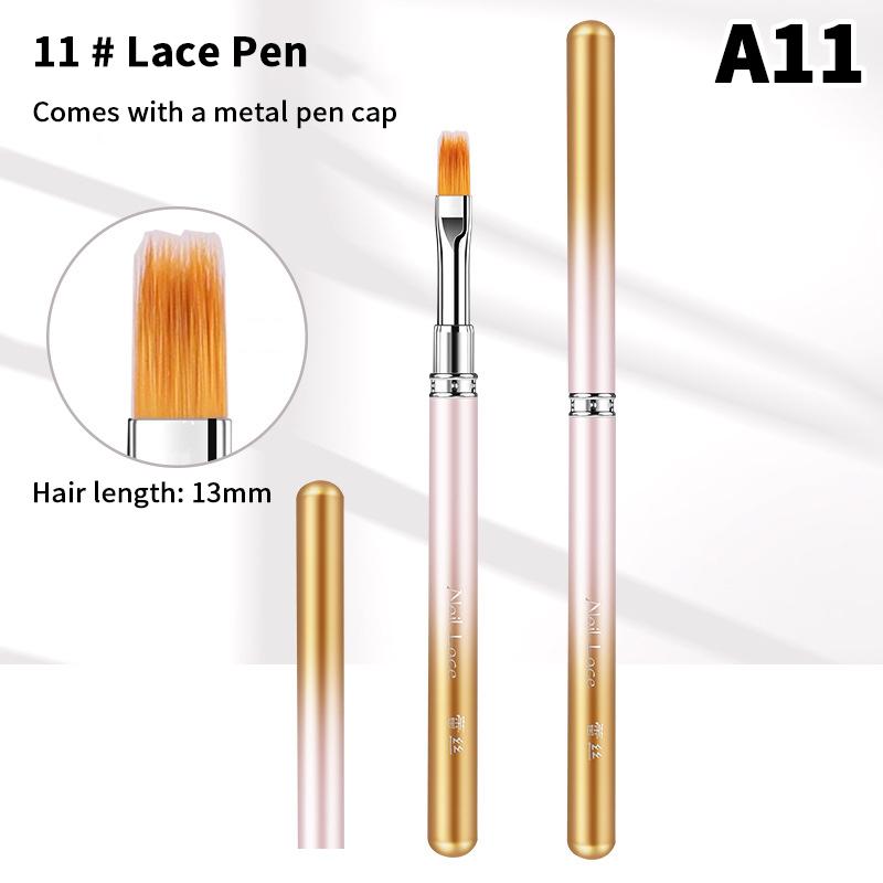 1 Pcs Gradient Metal Handle Nail Art Brush Triangular Drawing Painting Line Pen Liner French Manicure Tools