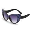 High-Quality Vintage Oversized Cat Eye Diamond Cake Sunglasses Women Female Luxury  Designer Punk Sun Glasses Trendy Sexy Ladies Shades