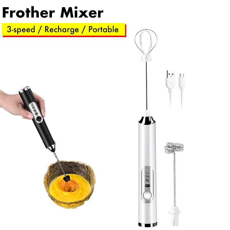 Buy Portable Electric Milk Frother, Handheld 3speed Rechargeable Whisk