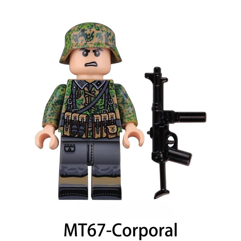 WW2 Army Camouflage Soldiers Building Blocks Military Engineer Officer Gunner Sniper Infantry Assistant Tool Bricks Toys