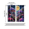 2 Pcs   Filtering Curtains (excluding Rods   Non-movable   Without Batteries) Colorful Mushroom for Use In Bedrooms and Living