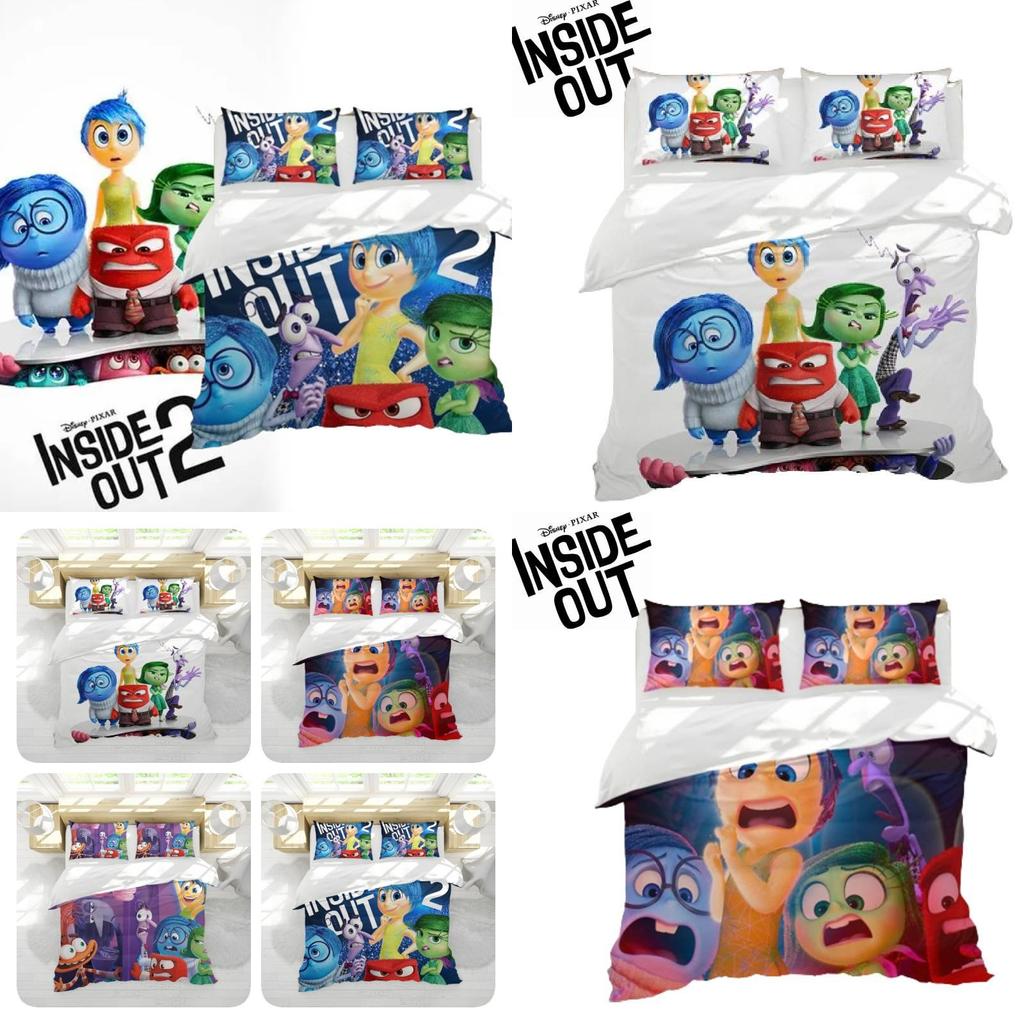 Entzückendes Alles steht Kopf 2 Bettwäsche-Set für Kinder Cartoon Anime Druck Weich und gemütlich