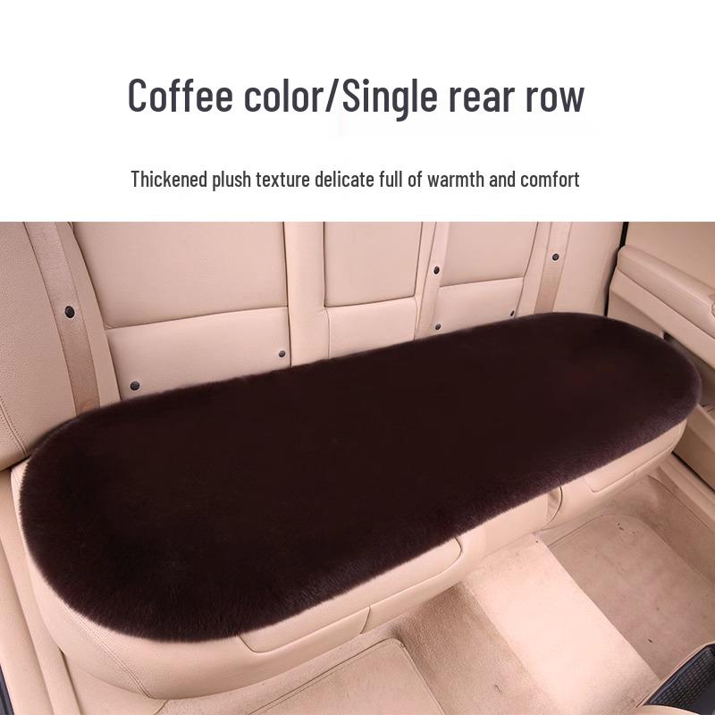 Universal Plush Car Seat Cushion - Thick, Warm, Non-Slip Rabbit Hair for Autumn & Winter