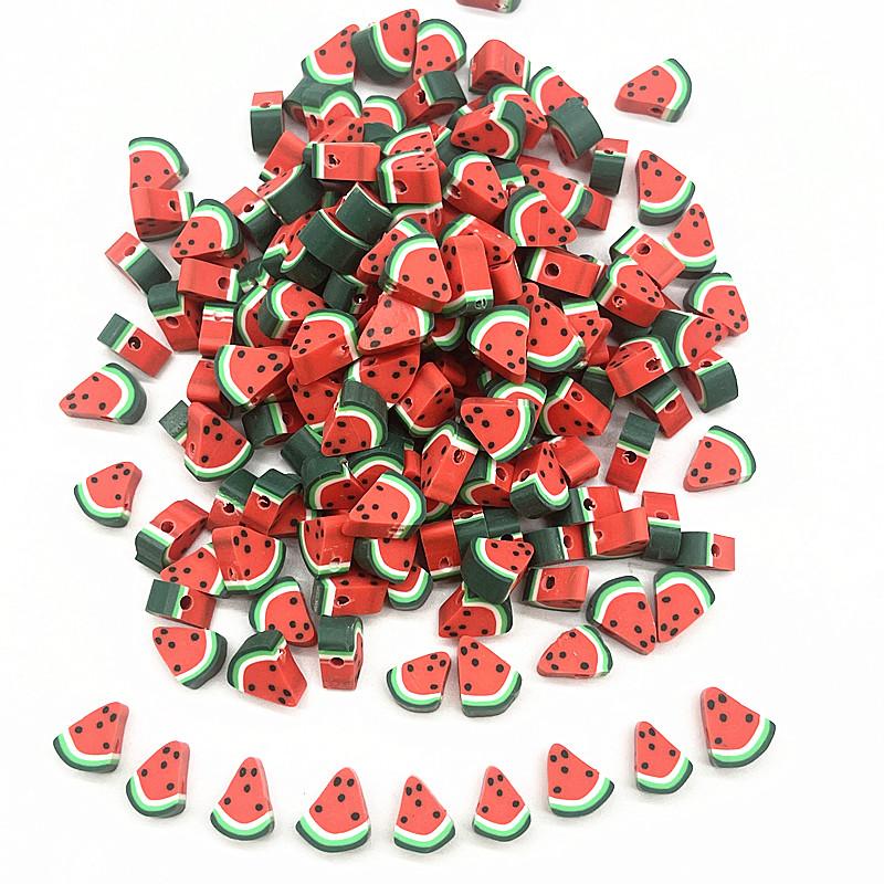 30pcs 10mm Heart Shape Fruit Beads Polymer Clay Beads Spacer Loose Beads for Jewelry Making DIY Bracelet Earring