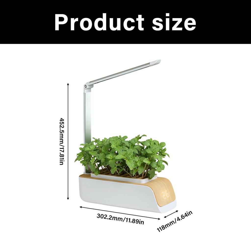 Intelligent Indoor Hydroponic Gardening System With Adjustable LED Grow Light For Vegetables Herbs Soil And Water Plant