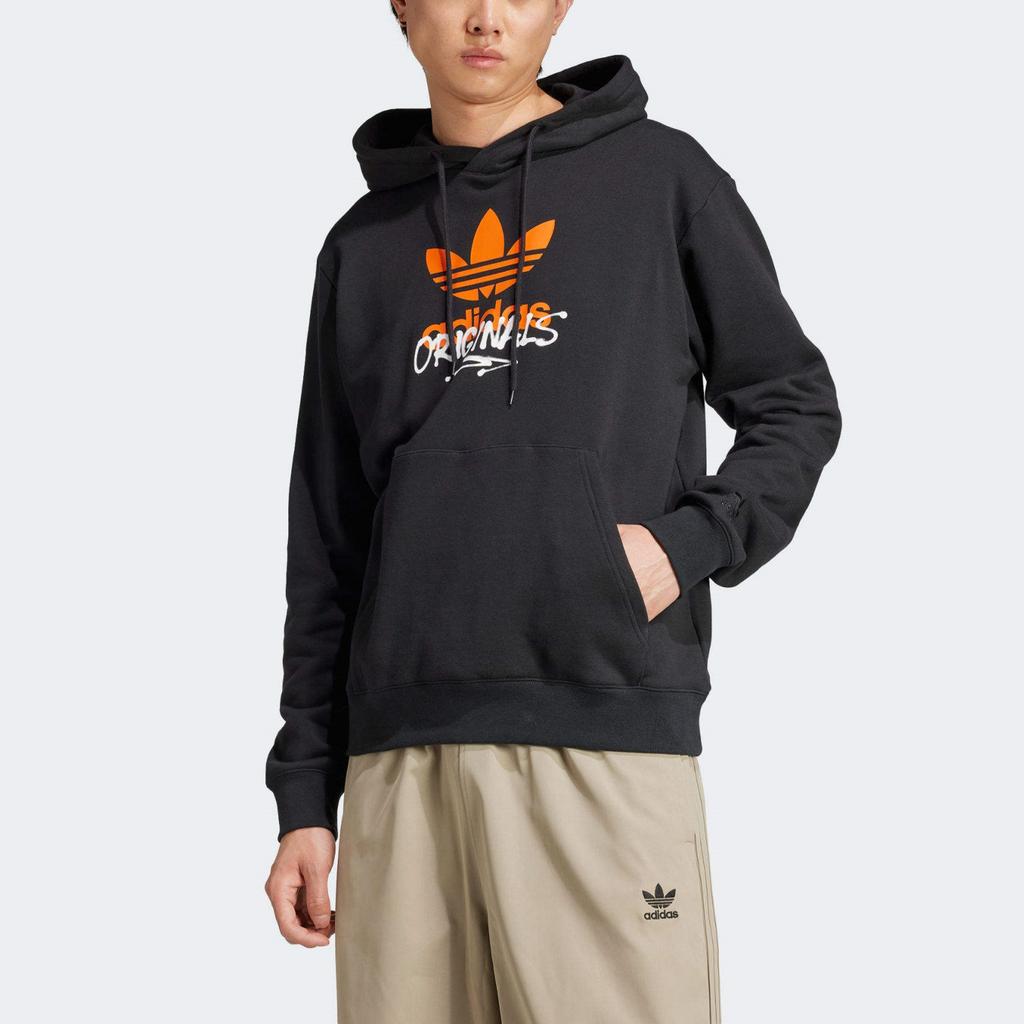 adidas Originale Trainingsbekleidung Straße Bequem Weich Vielseitig Mit Kapuze Langarm Amerikanischer Vintage Hoodie Herren Hoodie Schwarz IZ2581