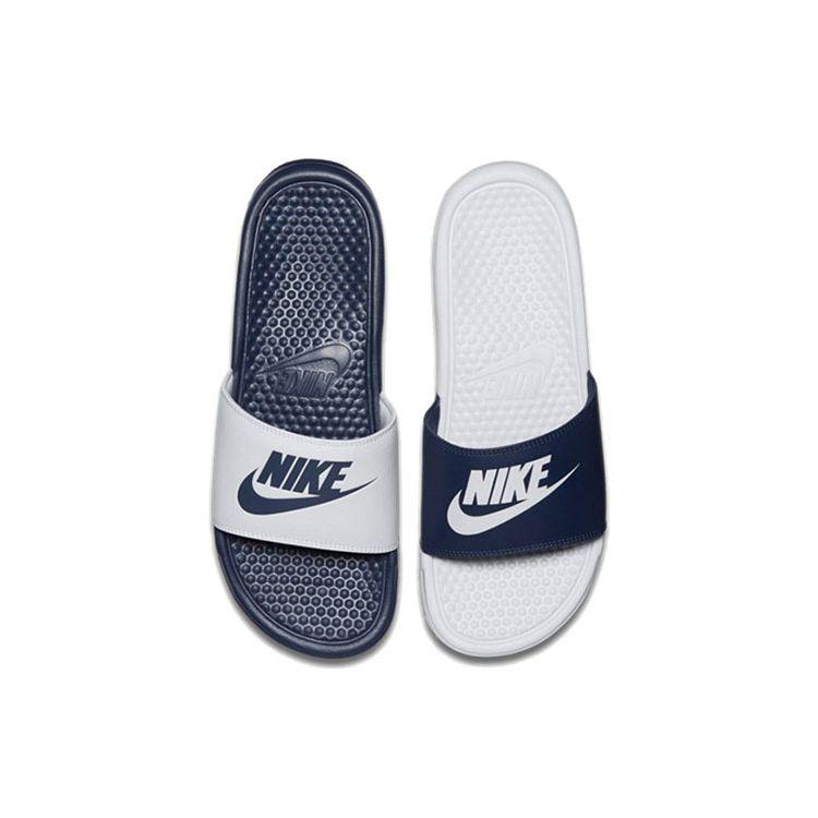 Nike Benassi JDI Mismatch Slide Sandals Unisex Footwear Blue White 818736-410