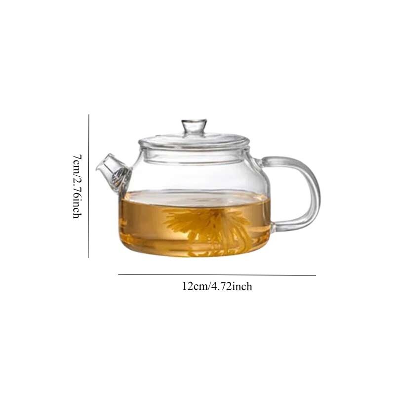 Liten Kapacitet Transparent Glas Tekanna Med Filter Värmebeständig Blomma Tekanna Hushåll Kung Fu Tekanna Teservis