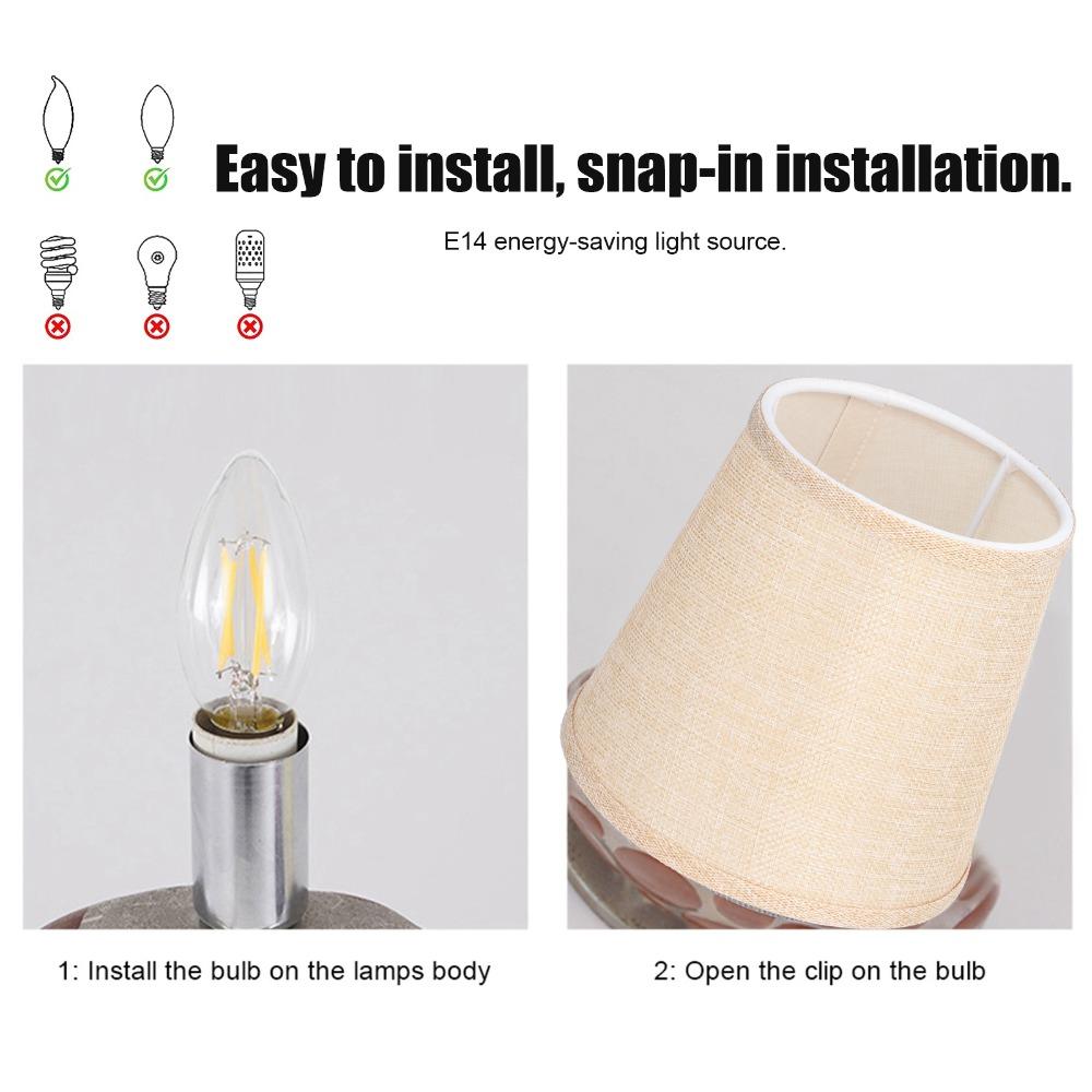 6PCS 5.5 Inch Height Lamp Cover Fabric Small Lamp Shades Unique Chandelier Lamp Shades  Table Lamp
