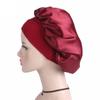 New Women's Satin Solid Wide-brimmed Sleeping Hat Unisex Head Wrap Elastic Band Cap Hair Care Bonnet Night Hat Bonnet De Nuit