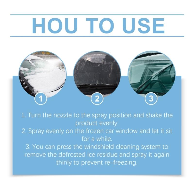 Car Ice Remover Sprayer Winter Car Windshield Deicer Snow Removal Sprayer Defrosting AntiIcing Tool 250ml