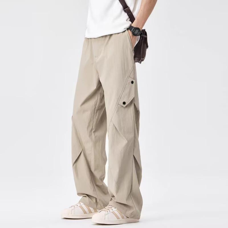 

Ice Silk Quick-drying Tooling Pants Boys Summer Thin Loose Design Straight Charging Pants M абрикосовий