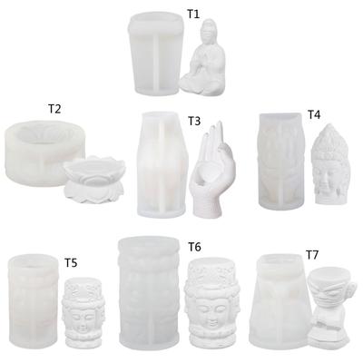 Molde de silicona para vela Guanyin, antiadherente, para jabón, yeso, manualidades, decoración del hogar, moldes de resina, herramienta para aromaterapia.