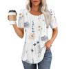 Καλοκαιρινά Φλοράλ Λουλούδια 3D Print T-Shirts Γυναικεία Μπλούζα με Στρογγυλή Λαιμόκοψη και Κοντά Μανίκια Streetwear Oversized Τούνικ Y2K Τοπ Μπλουζάκια Γυναικεία Ρούχα