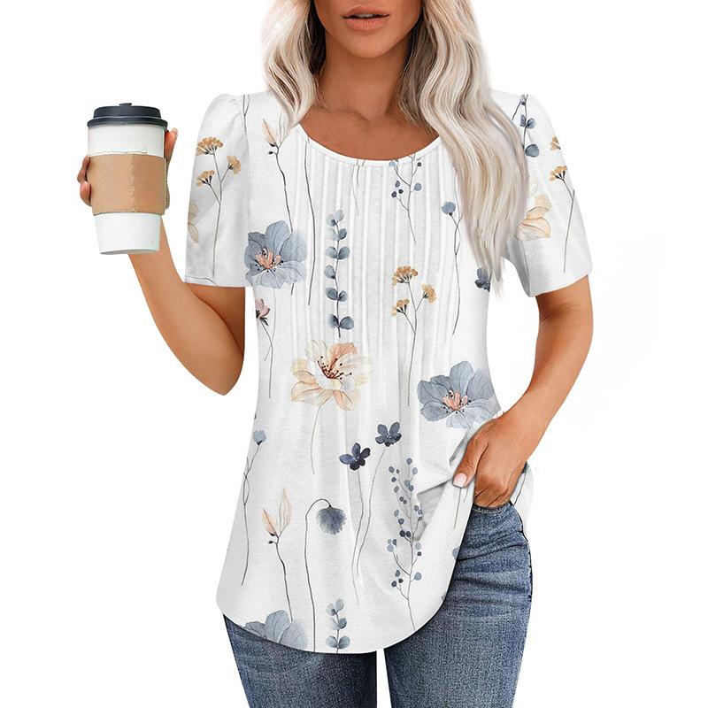 

Літні футболки з 3D-принтом і квітковими квітами. Жіночі футболки з круглим вирізом і короткими рукавами. Вуличний одяг. Велика туніка. Футболки Y2K. Жіночий одяг. S