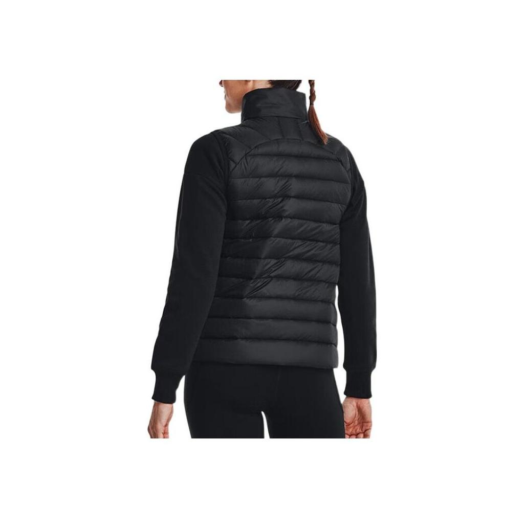Under Armour Solid Color Logo Zip Collar Vest Women Black 1372647-001