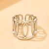 Gold Vacuum-Plated Geometric Stainless Steel Ring for Women - Titanium Colorfast Jewelry