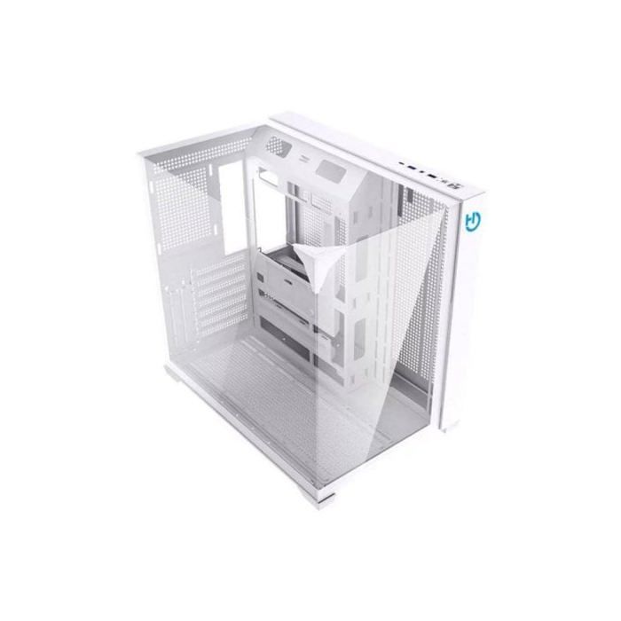 Caja Hiditec SKY Semitorre ATX Triple Cristal Templado RGB Plata 7 Ventiladores Panel USB-C