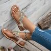 Fashion Women Sandals Clip Toe Bohemian Sandals Women Comfortable Flat Heels Soft Summer Beach Shoes Woman Plus Size Outdoor Sandals