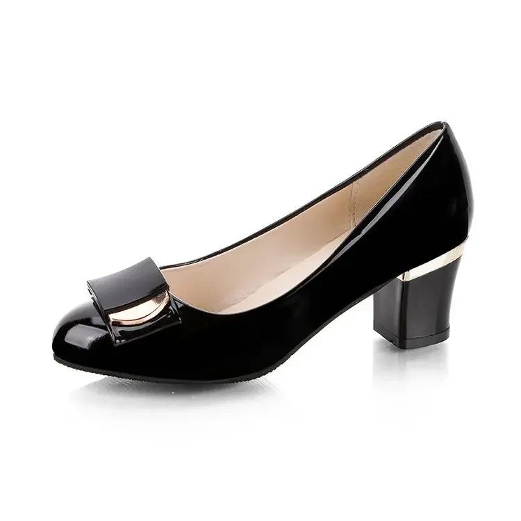 2026 Temperament Ladies Heeled Shoes Office Square Heel Pumps Women's High Heels Dress Plus Size Chunky Heel Shoes for Women