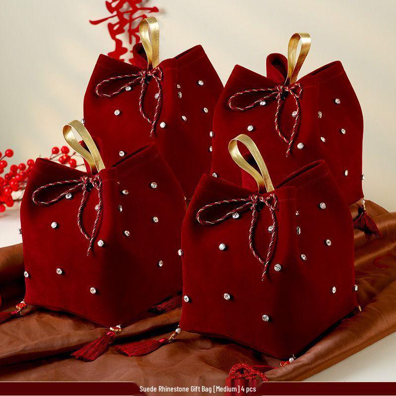 Bridesmaid Handbag Gift: Wedding Favor Red Envelope Candy Box