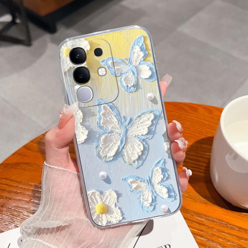 Dla Vivo Y29 Y29s Y28 Y27 Y22 Y21a Y21e Y20a Y20i Przezroczyste Etui na Telefon TPU Tajemniczy Orientalny Wzór Smoka Miękkie Silikonowe Antypoślizgowe Etui Dla Vivo Shell