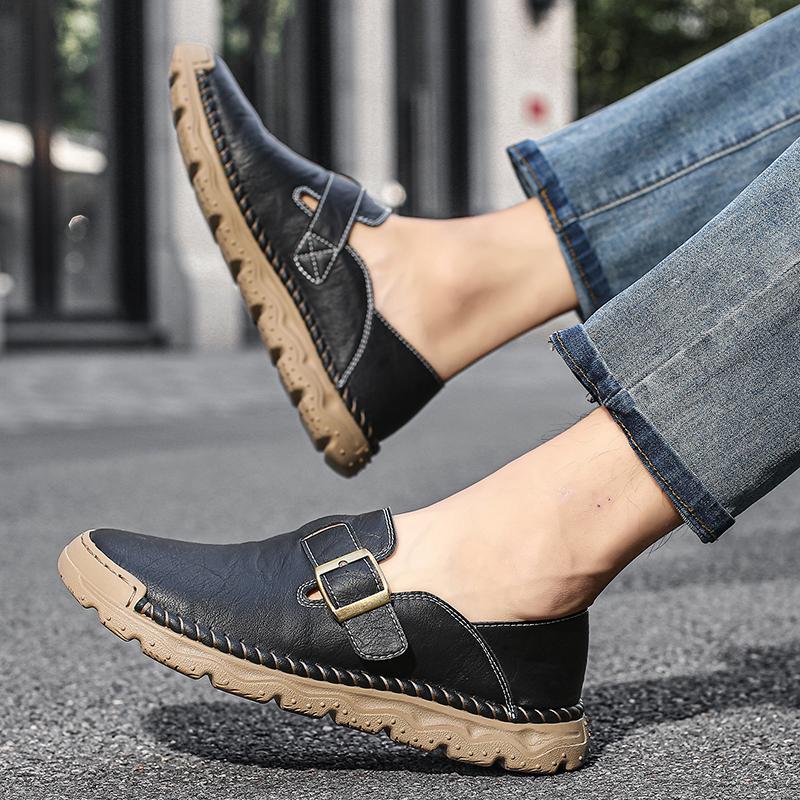 Fashion Fashionable Men's Breathable Non Slip Casual Leather Shoes for Spring Comfortable Outdoor Sports Leisure Hiking Shoes for Men