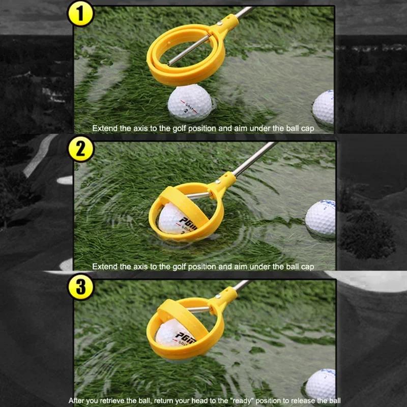 Golf Ball Pick Up Tools Telescopic G Olf Ball Retriever Catcher Golf Training Aids Automatic Locking Scoop Picker Golf Ball