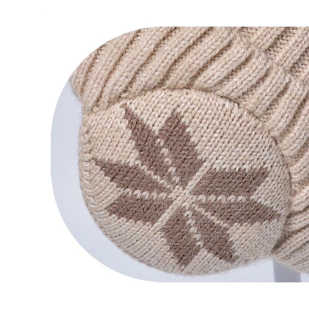 Cold Weather Protection Knitted Hat Windproof Earmuffs Winter Pullover Hat