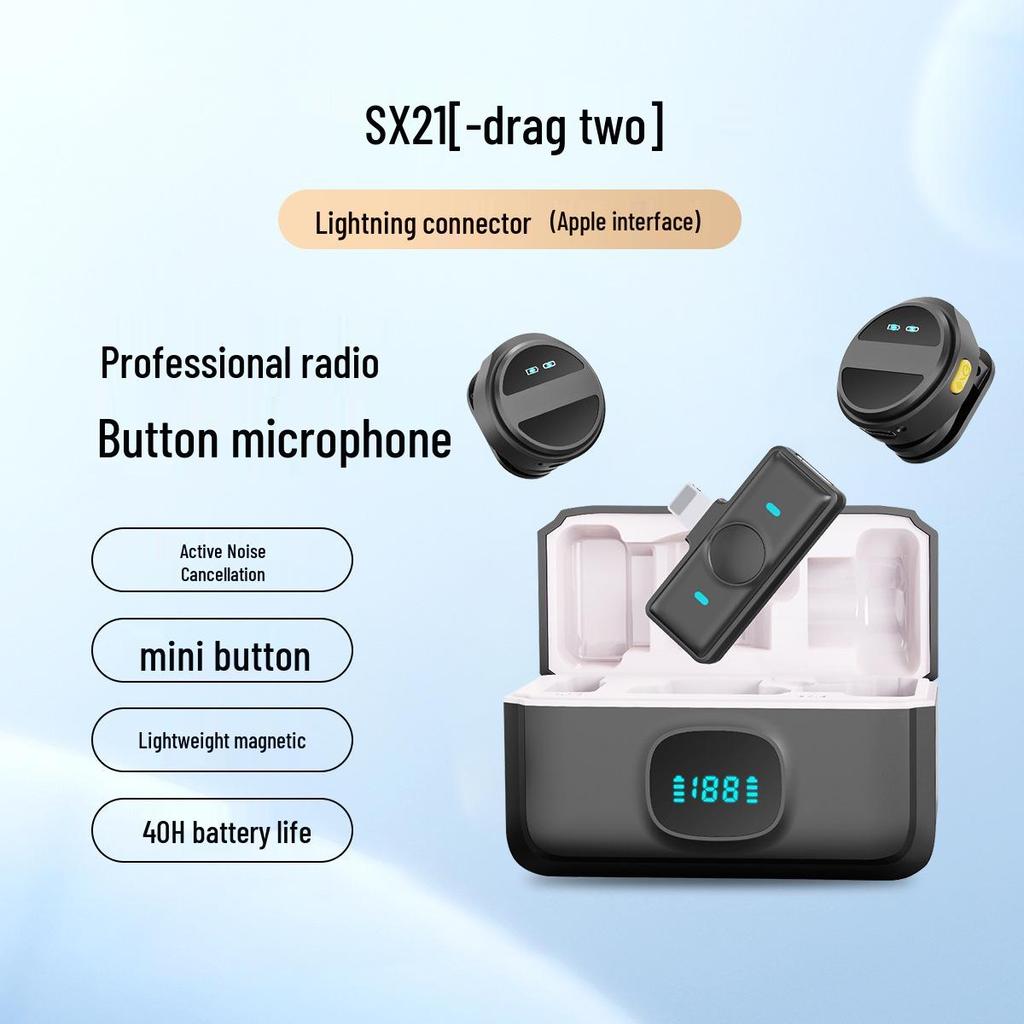 Wireless Clip-On Lavalier Microphone for Mobile Streaming and Recording