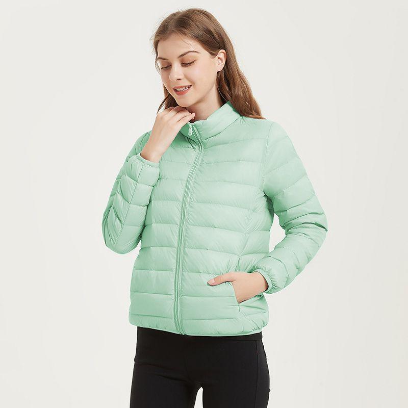 2023 Women's Short White Duck Down Jacket - Lightweight, Hooded, Korean Style, Autumn/Winter, Loose Fit, Stand-up Collar.