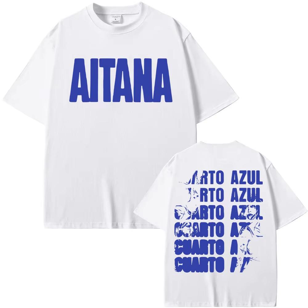 2026 Singer Aitana Azul Album Tour Graphic Unisex Women Harajuku Hip Hop Vintage Tshirt Ops High Quality Cotton Tshirts