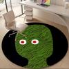 1pc Alien Face Office Round Area Rug, Indoor Mat Suitable ForOffice, Under Office Chairs Bedroom Living Room Home Decor, Room Deco 079