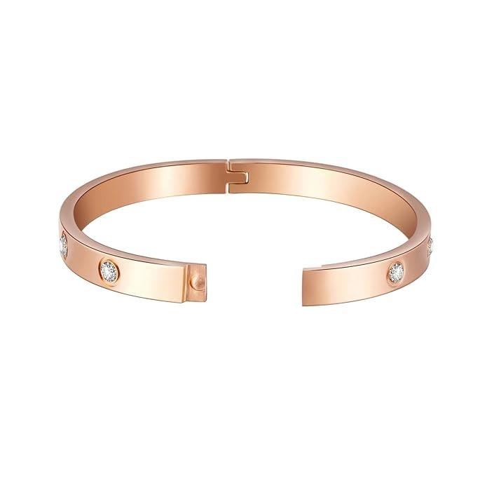 Pulseira para mulheres Pulseiras Elegantes para mulheres Pulseira Ajustável Anti-Manchas para meninas Ouro Rosa Kada para Mulheres Acessórios