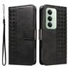 For Xiaomi Redmi 15 4G (EU) (171mm) Leather Case Wallet Stand Grids Imprinted Phone Cover with Strap