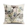 Floral Pillow Cover Chinese Style Watercolor Print Linen Pillow Home Decoration Sofa Cushion Cover