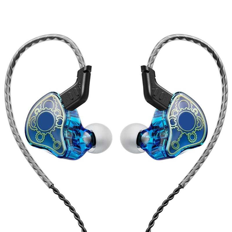 

High Fidelitys Wireds Earbuds with Detachable 2Pin Cable and Enhanceds Bass for Music Lovers and Active Use синий