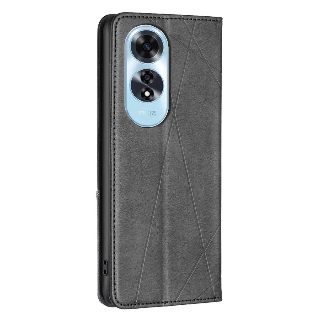 For Oppo A60 4G Case Shockproof PU Leather Rhombus Phone Cover with Card Slots